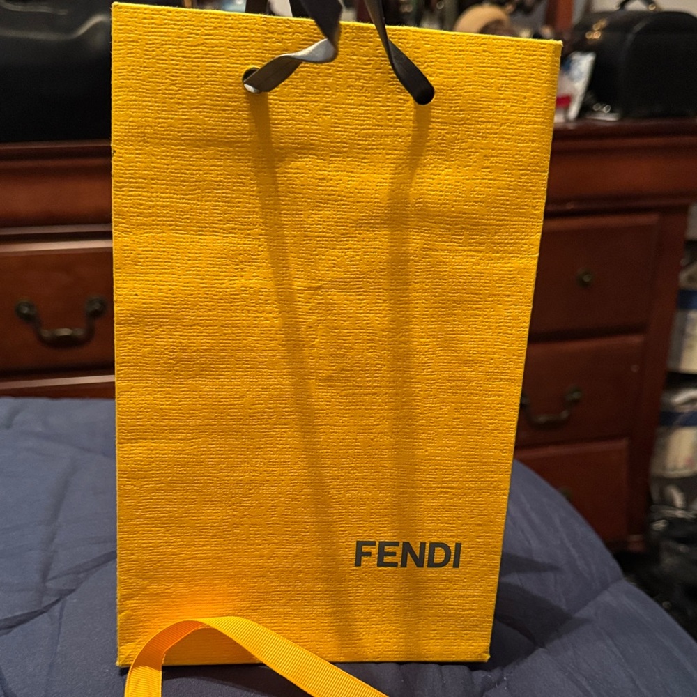 Fendi Vintage Yellow Bag with Black Accents